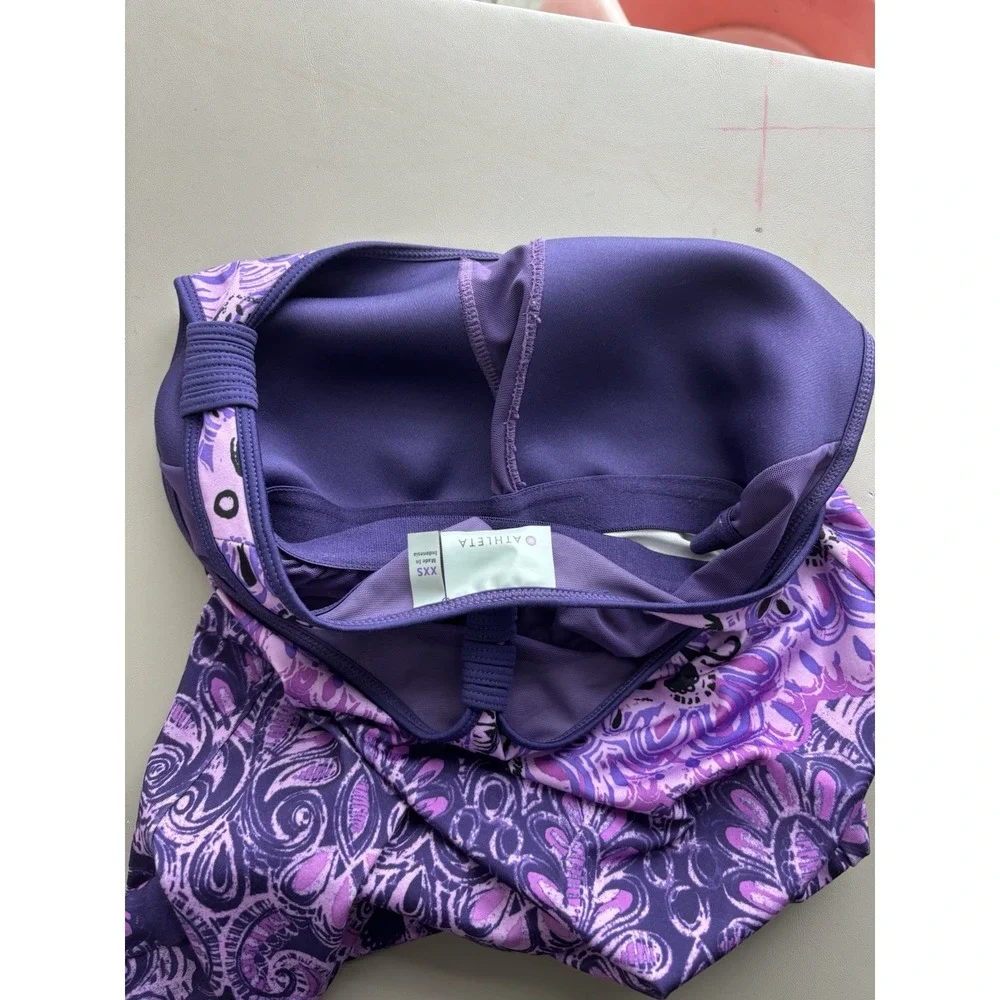 Athleta‎ Purple Fuse Racerback Tankini Swim Top Size Xxs